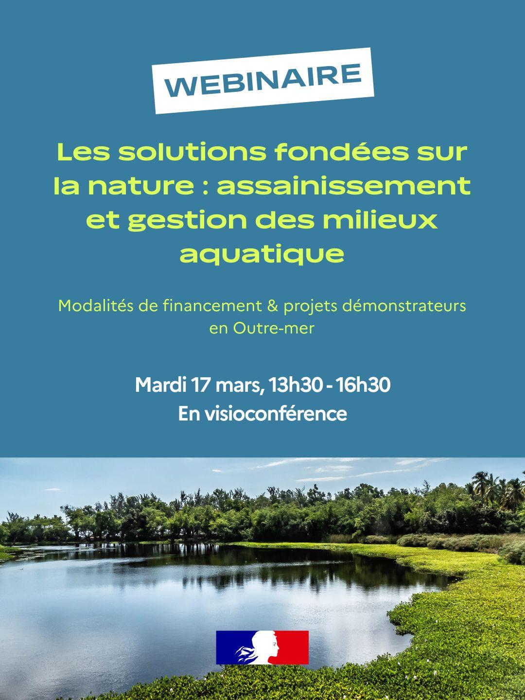 Webinaire | Les solutions fondées sur la nature : assainissement et gestion des millieux aquatiques. Modalités de financement & projets démonstrateurs en Outre-mer